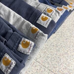 Lot Of 10 Carhartt Henley Mens Work Shirts Blue Gray Navy Medium Large XL Bundle